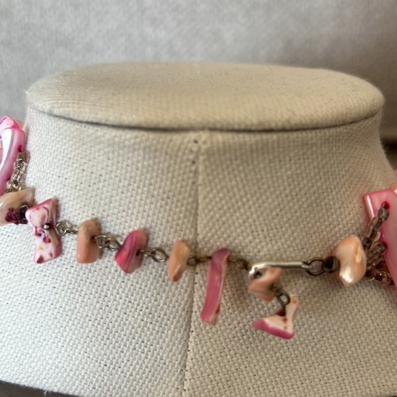Pink Sea Shell Vintage Japan Collar Necklace - Picture 3 of 4